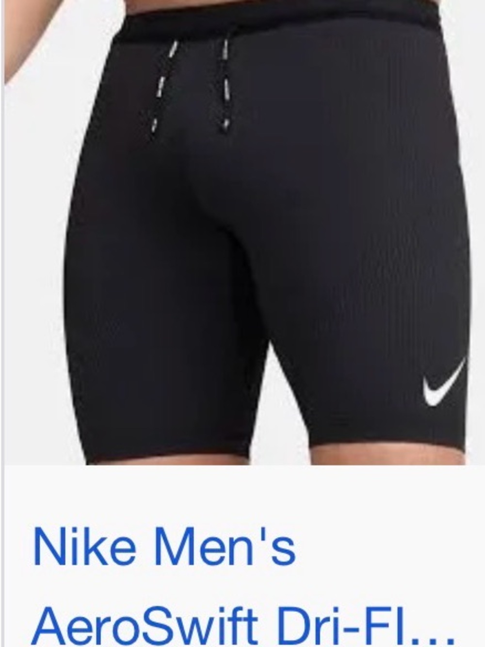 Nike Teal Ribbed Compression Shorts with White Swoosh
Nike Aeroswift run pro